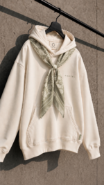 Cartel Scarf Hoodie - CREAM