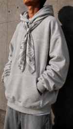 ⁦Cartel Scarf Hoodie - GREY⁩ – תמונה ⁦7⁩
