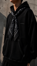 ⁦Cartel Scarf Hoodie - BLACK⁩ – תמונה ⁦2⁩