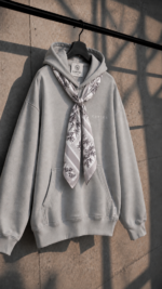 Cartel Scarf Hoodie - GREY