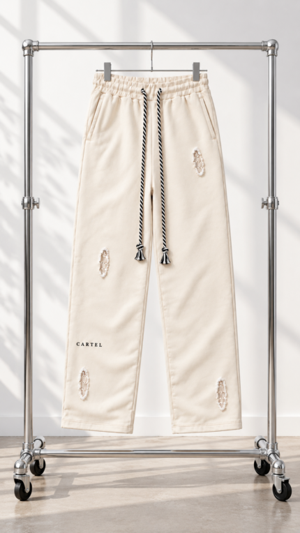 CARTEL DISTRESSED PANTS – CREAM